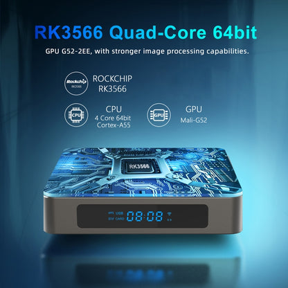 X96 X6 8K Smart TV BOX Android 11.0 Media Player, RK3566 Quad Core ARM Cortex A55, RAM: 4GB, ROM: 32GB, Plug Type:UK Plug - RK3566 by PMC Jewellery | Online Shopping South Africa | PMC Jewellery | Buy Now Pay Later Mobicred