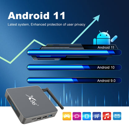 X96 X6 8K Smart TV BOX Android 11.0 Media Player, RK3566 Quad Core ARM Cortex A55, RAM: 8GB, ROM: 64GB, Plug Type:UK Plug - RK3566 by PMC Jewellery | Online Shopping South Africa | PMC Jewellery | Buy Now Pay Later Mobicred