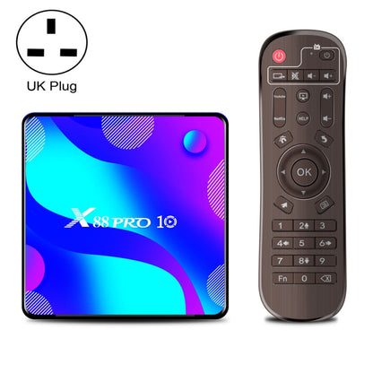 X88 PRO10 4K Smart TV BOX Android 11.0 Media Player, RK3318 Quad-Core 64bit Cortex-A53, RAM: 4GB, ROM: 64GB(UK Plug) - RK3318 by PMC Jewellery | Online Shopping South Africa | PMC Jewellery | Buy Now Pay Later Mobicred