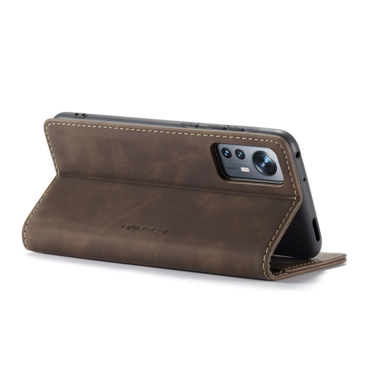 For Xiaomi 12/12X CaseMe 013 Multifunctional Horizontal Flip Leather Phone Case(Coffee) - free shipping - PMC Jewellery - Order now!