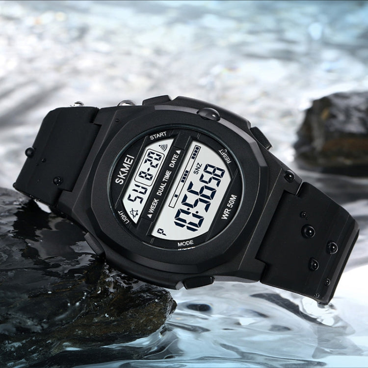 SKMEI 1821 Stainless Steel Buckle Silicone Strap Electronic Watch(Khaki) - free shipping - PMC TechLife - Order now!