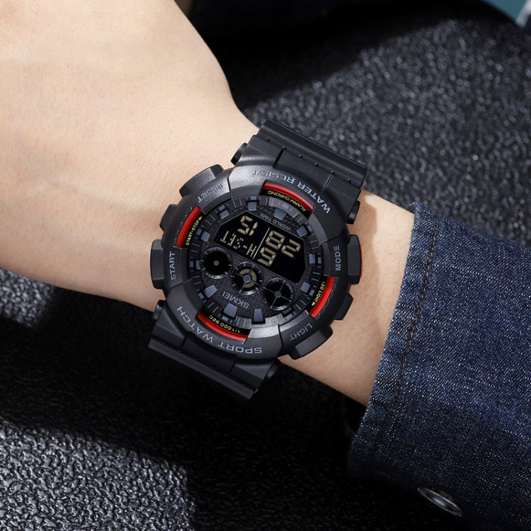 SKMEI 1857 Stainless Steel Buckle PU Strap Waterproof Electronic Watch(Blue) - free shipping - PMC TechLife - Order now!