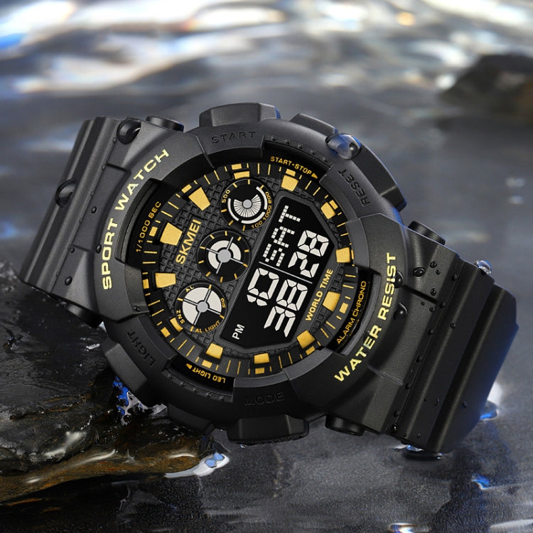 SKMEI 1857 Stainless Steel Buckle PU Strap Waterproof Electronic Watch(Red) - free shipping - PMC TechLife - Order now!