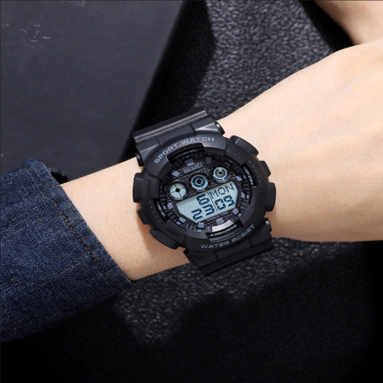 SKMEI 1857 Stainless Steel Buckle PU Strap Waterproof Electronic Watch(Red) - free shipping - PMC TechLife - Order now!