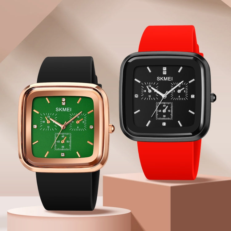 SKMEI 1902 Stainless Steel Buckle Silicone Strap Waterproof Quartz Watch(Silver + Black) - free shipping - PMC TechLife - Order now!