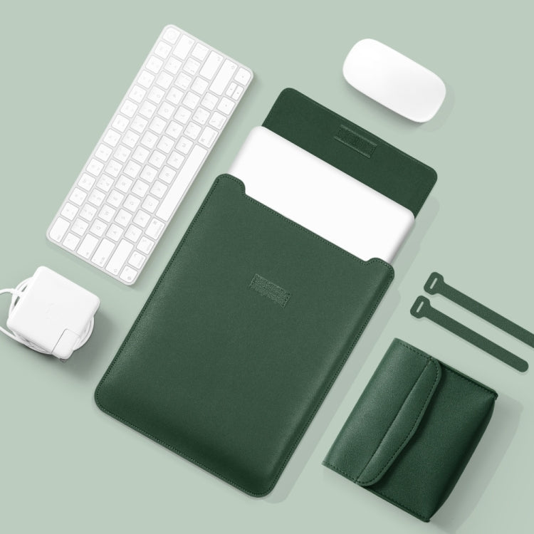 4 in 1 Lightweight and Portable Leather Computer Bag, Size:13/14 inches(Dark Green) - 13.3 inch by PMC TechLife | Online Shopping South Africa | PMC TechLife | Buy Now Pay Later Mobicred