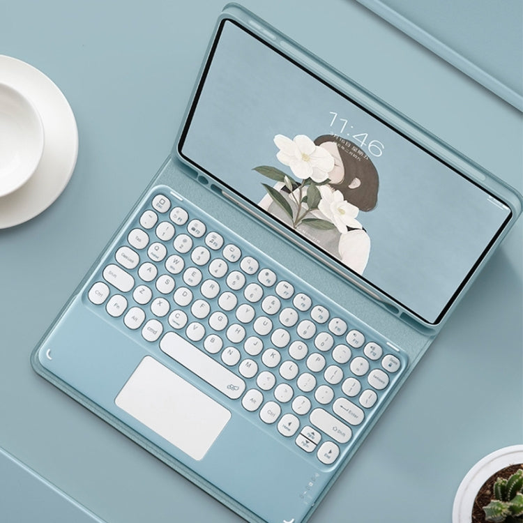 Round Cap Bluetooth Keyboard Leather Case with Pen Slot & Touchpad For Samsung Galaxy Tab A7 10.4 2020(Green) - Samsung Keyboard by PMC TechLife | Online Shopping South Africa | PMC TechLife