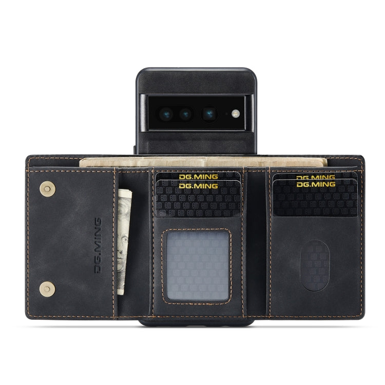 For Google Pixel 7 Pro 5G DG.MING M1 Series 3-Fold Multi Card Wallet + Magnetic Phone Case(Black) - free shipping - PMC TechLife - Order now!