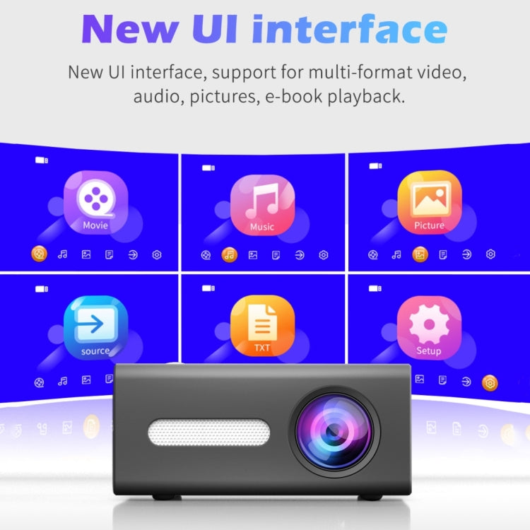 T300 25ANSI LED Portable Home Multimedia Game Projector, Plug Type:UK Plug(Black) - free shipping - PMC TechLife - Order now!