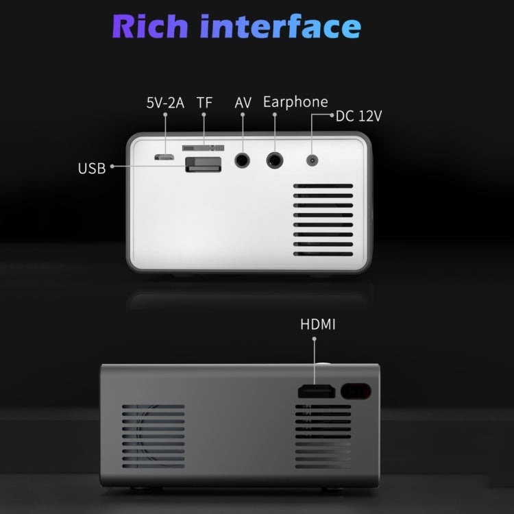 T300 25ANSI LED Portable Home Multimedia Game Projector, Plug Type:UK Plug(Black) - free shipping - PMC TechLife - Order now!