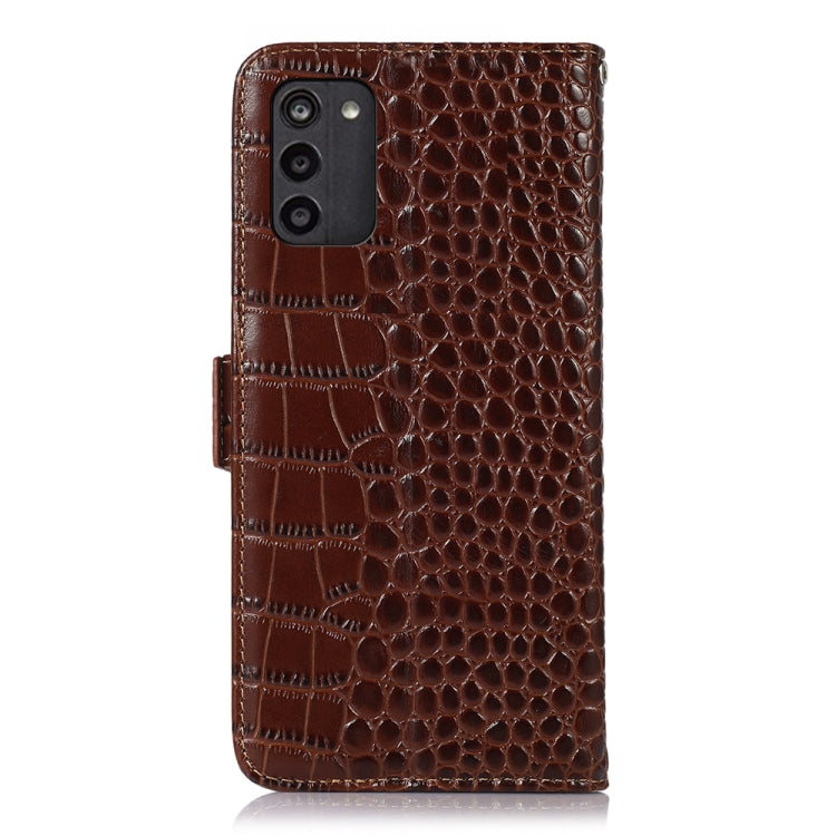 For Nokia G100 Crocodile Top Layer Cowhide Leather Phone Case(Brown) - Nokia Cases by PMC TechLife | Online Shopping South Africa | PMC TechLife | Buy Now Pay Later Mobicred