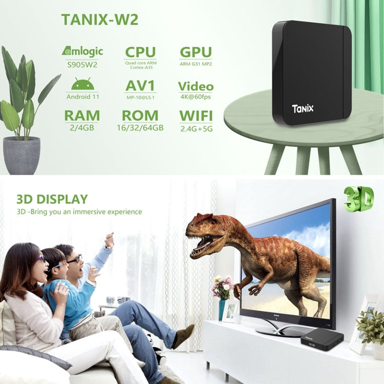 Tanix W2 Amlogic S905 Quad Core Smart TV Set Top Box, RAM:2G+16G(AU Plug) - Amlogic S905 by PMC TechLife | Online Shopping South Africa | PMC TechLife | Buy Now Pay Later Mobicred