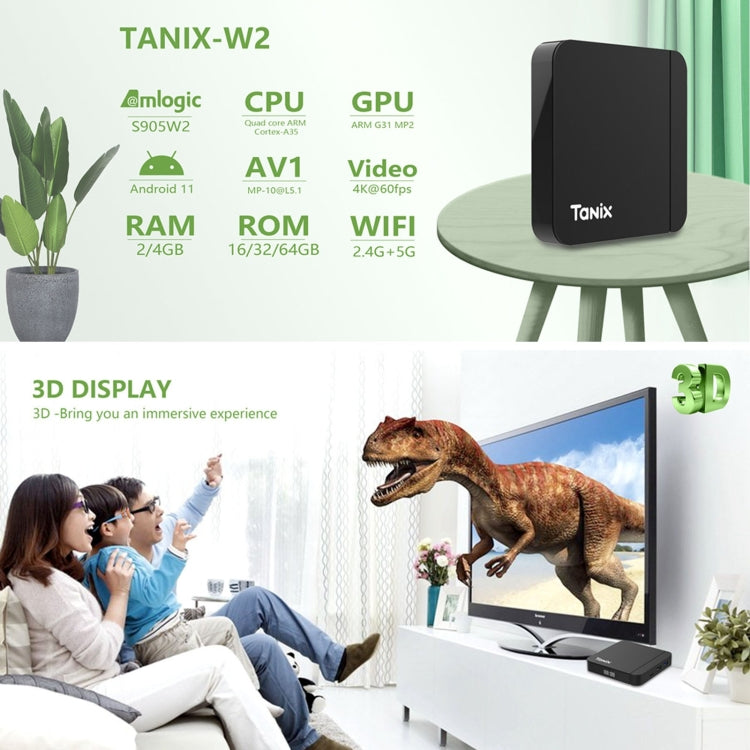 Tanix W2 Amlogic S905 Quad Core Smart TV Set Top Box, RAM:2G+16G With Dual Wifi/BT(AU Plug) - Amlogic S905 by PMC Jewellery | Online Shopping South Africa | PMC Jewellery | Buy Now Pay Later Mobicred