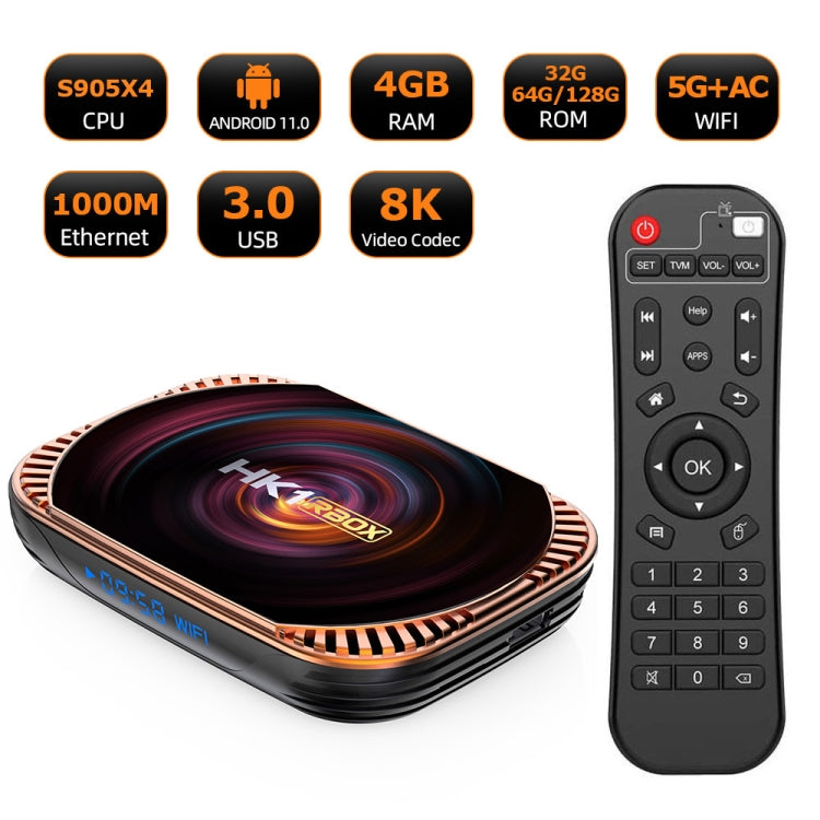 MECOOL HK1RBOX X4 4K TV Box, Android 11 Amlogic S905X4 CPU with RC 4GB+32GB(AU Plug) - Amlogic S905 by MECOOL | Online Shopping South Africa | PMC Jewellery | Buy Now Pay Later Mobicred