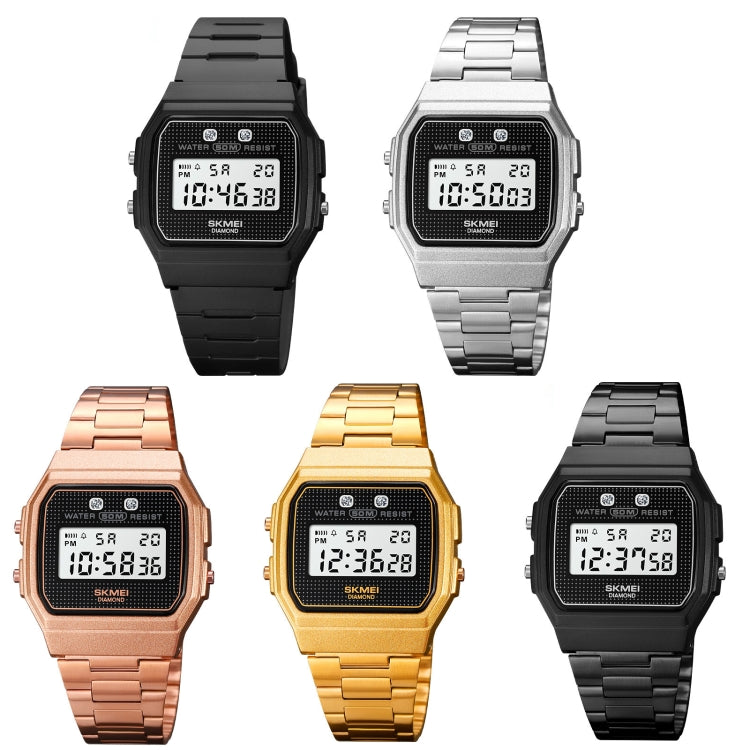 SKMEI 1952 Resin Mirror ABS Case Waterproof Electronic Watch(Black PU belt) - free shipping - PMC TechLife - Order now!