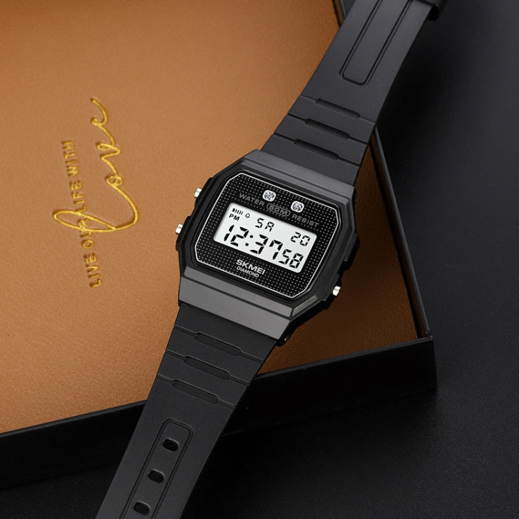 SKMEI 1952 Resin Mirror ABS Case Waterproof Electronic Watch(Silver Steel Belt) - free shipping - PMC TechLife - Order now!