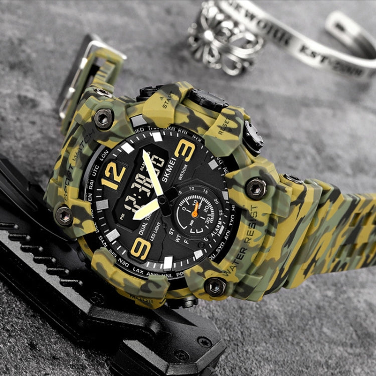 SKMEI 1965 Stainless Steel Buckle PU Strap Waterproof Electronic Watch(Black) - free shipping - PMC TechLife - Order now!