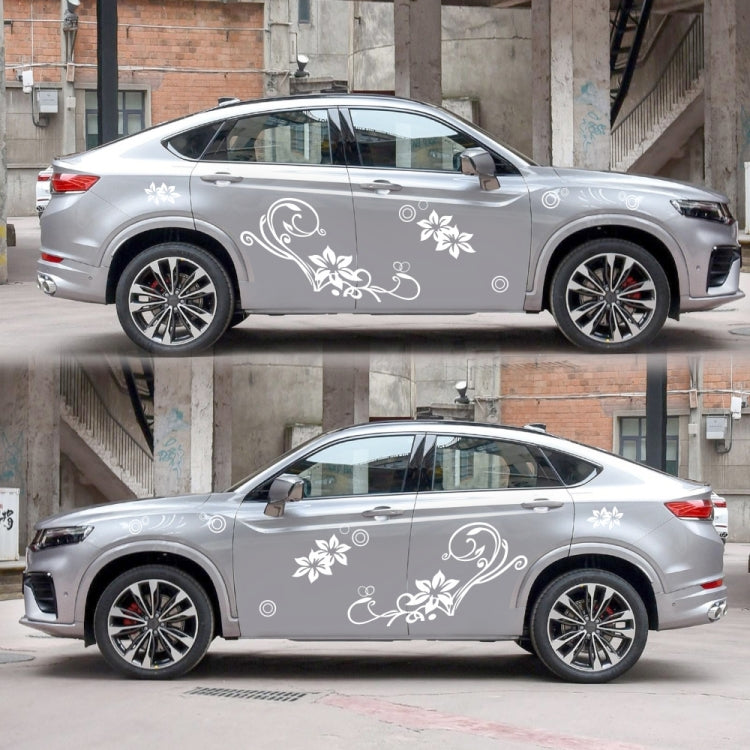 2 PCS/Set D-75 Flower Vine Pattern Car Modified Decorative Sticker(Light Grey) - Decorative Sticker by PMC TechLife | Online Shopping South Africa | PMC TechLife | Buy Now Pay Later Mobicred