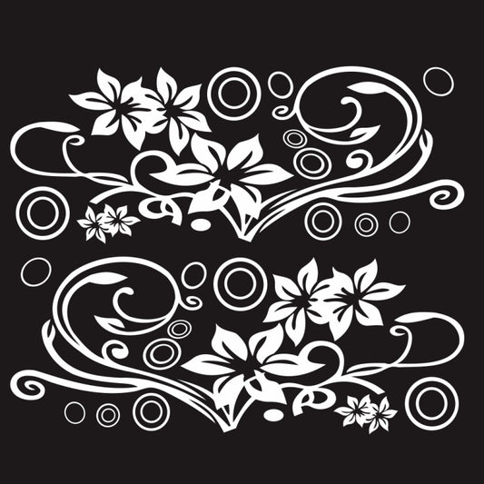 2 PCS/Set D-75 Flower Vine Pattern Car Modified Decorative Sticker(White) - Decorative Sticker by PMC Jewellery | Online Shopping South Africa | PMC Jewellery | Buy Now Pay Later Mobicred