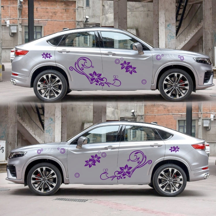 2 PCS/Set D-75 Flower Vine Pattern Car Modified Decorative Sticker(Purple) - Decorative Sticker by PMC TechLife | Online Shopping South Africa | PMC TechLife | Buy Now Pay Later Mobicred