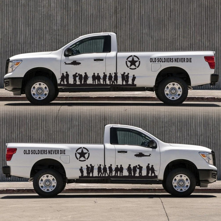 2 PCS/Set D-84 Old Soldiers Pattern Car Modified Decorative Sticker(Black) - Decorative Sticker by PMC TechLife | Online Shopping South Africa | PMC TechLife | Buy Now Pay Later Mobicred