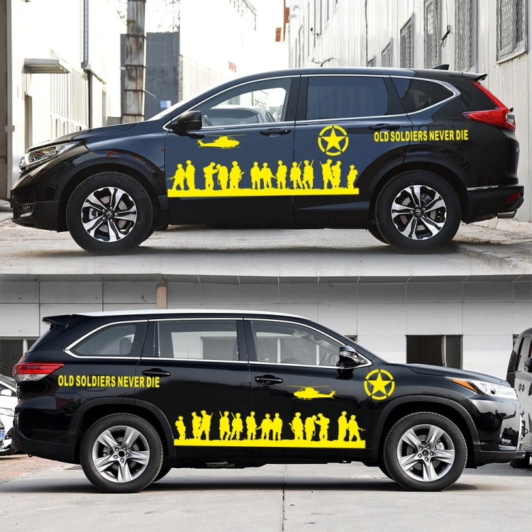2 PCS/Set D-84 Old Soldiers Pattern Car Modified Decorative Sticker(Yellow) - Decorative Sticker by PMC TechLife | Online Shopping South Africa | PMC TechLife | Buy Now Pay Later Mobicred