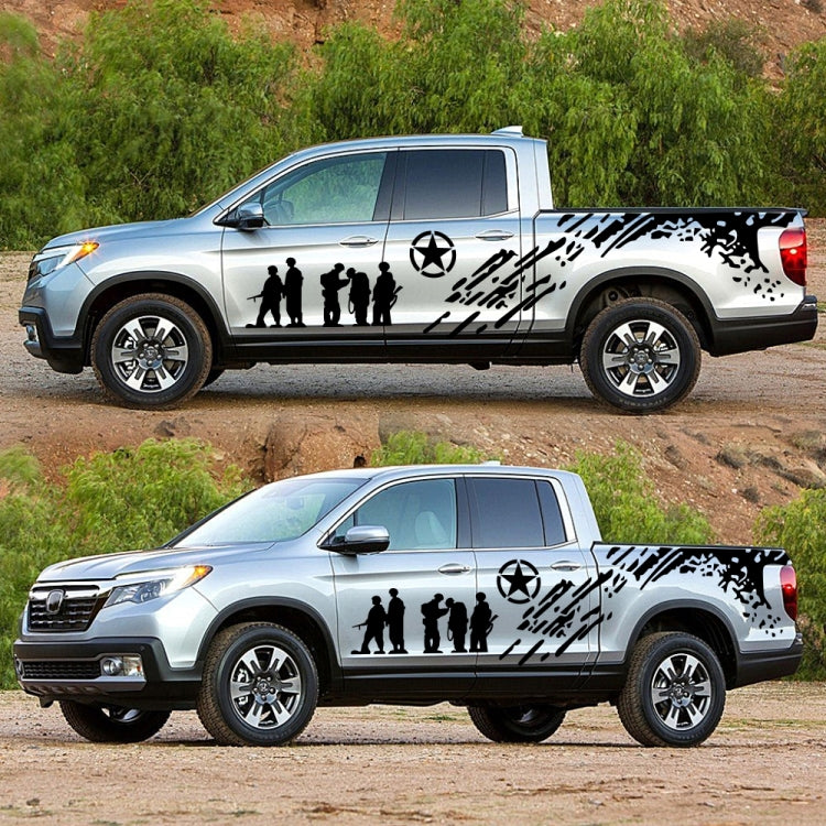 2 PCS/Set D-123 Soldiers Pattern Car Modified Decorative Sticker(Black) - Decorative Sticker by PMC TechLife | Online Shopping South Africa | PMC TechLife | Buy Now Pay Later Mobicred