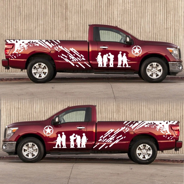 2 PCS/Set D-123 Soldiers Pattern Car Modified Decorative Sticker(White) - Decorative Sticker by PMC TechLife | Online Shopping South Africa | PMC TechLife | Buy Now Pay Later Mobicred