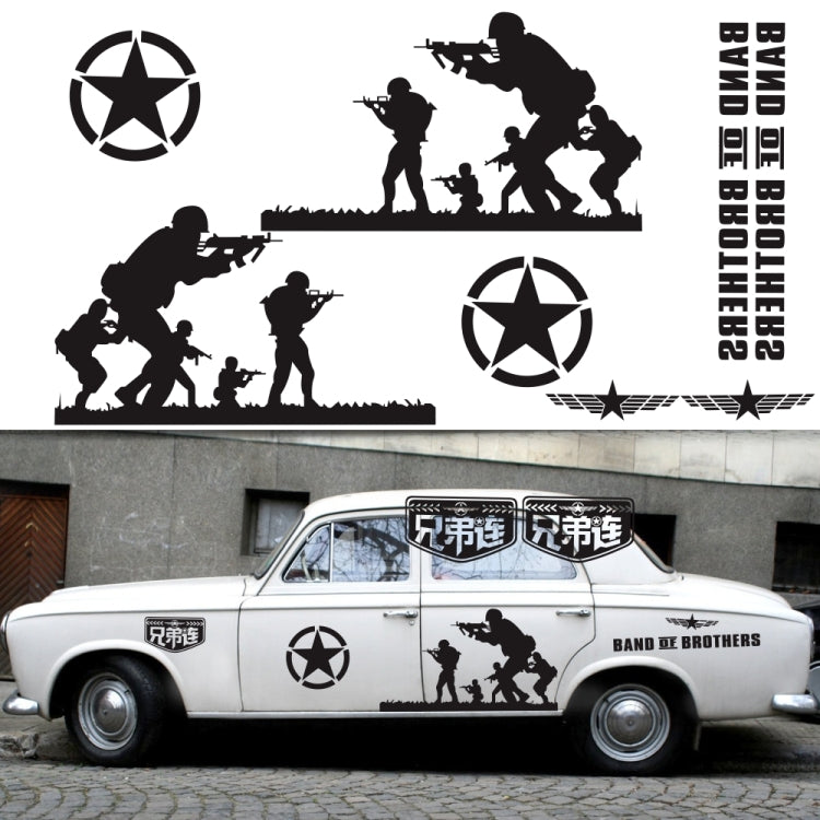 2 PCS/Set D-135 Band of Brothers Pattern Car Modified Decorative Sticker(White) - free shipping - PMC TechLife - Order now!