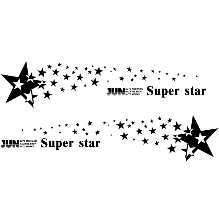 2 PCS/Set D-207 Star Pattern Car Modified Decorative Sticker(Black) - free shipping - PMC Jewellery - Order now!