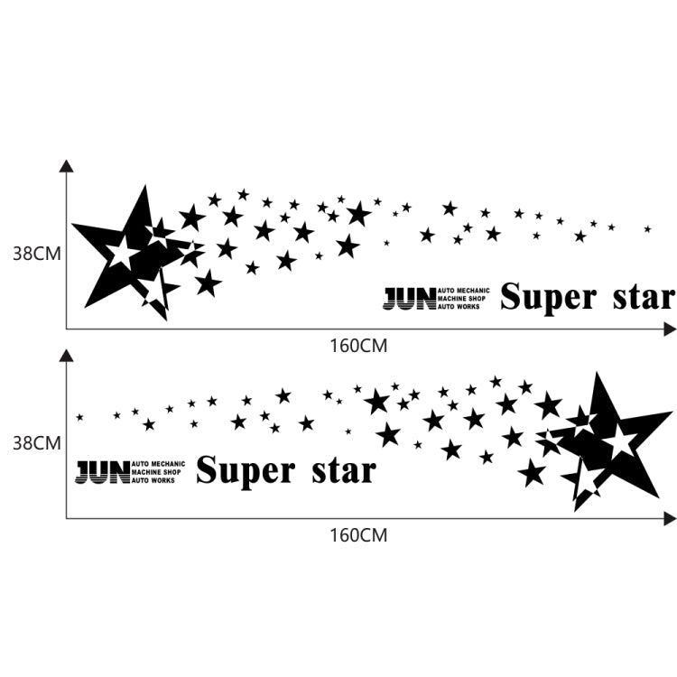 2 PCS/Set D-207 Star Pattern Car Modified Decorative Sticker(Black) - free shipping - PMC Jewellery - Order now!