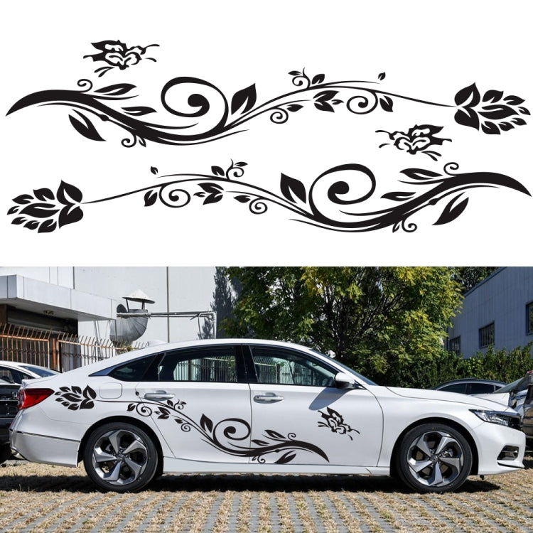 2 PCS/Set D-251 Butterfly Love Flowers Pattern Car Modified Decorative Sticker(White) - Decorative Sticker by PMC TechLife | Online Shopping South Africa | PMC TechLife | Buy Now Pay Later Mobicred