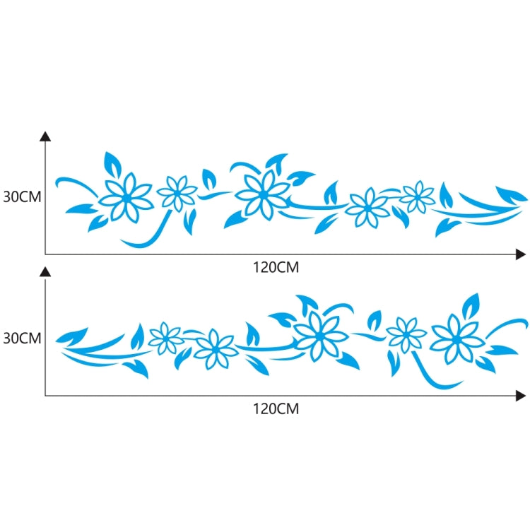 2 PCS/Set D-378 Flower Totem Pattern Car Modified Decorative Sticker(Blue) - Decorative Sticker by PMC Jewellery | Online Shopping South Africa | PMC Jewellery | Buy Now Pay Later Mobicred