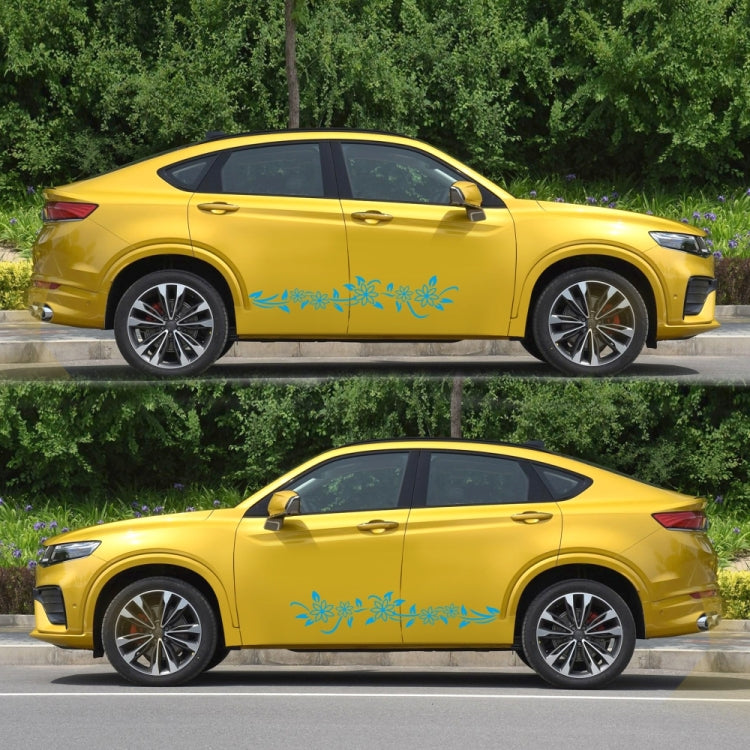 2 PCS/Set D-378 Flower Totem Pattern Car Modified Decorative Sticker(Blue) - Decorative Sticker by PMC Jewellery | Online Shopping South Africa | PMC Jewellery | Buy Now Pay Later Mobicred