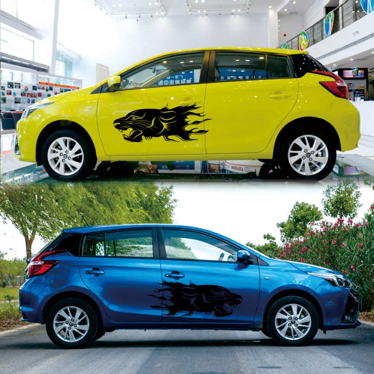 2 PCS/Set D-417 Lion Pattern Car Modified Decorative Sticker(Black) - Decorative Sticker by PMC Jewellery | Online Shopping South Africa | PMC Jewellery | Buy Now Pay Later Mobicred