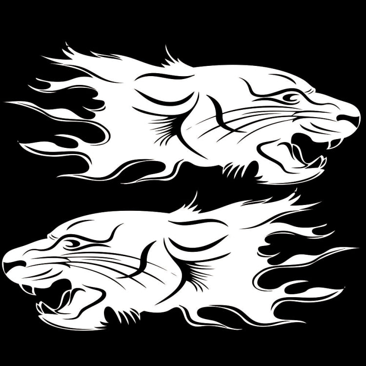2 PCS/Set D-417 Lion Pattern Car Modified Decorative Sticker(White) - Decorative Sticker by PMC Jewellery | Online Shopping South Africa | PMC Jewellery | Buy Now Pay Later Mobicred