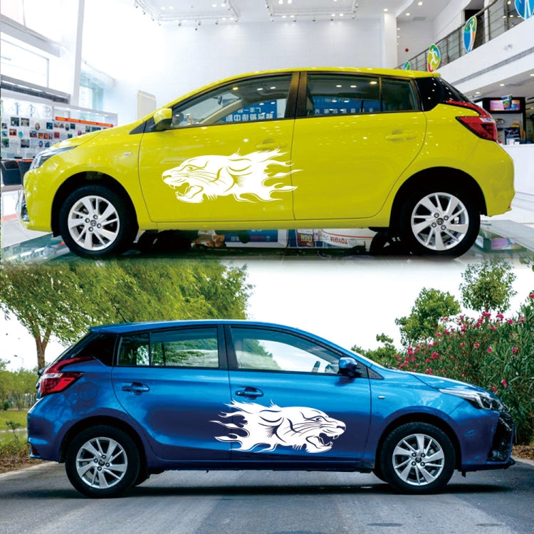 2 PCS/Set D-417 Lion Pattern Car Modified Decorative Sticker(White) - Decorative Sticker by PMC Jewellery | Online Shopping South Africa | PMC Jewellery | Buy Now Pay Later Mobicred