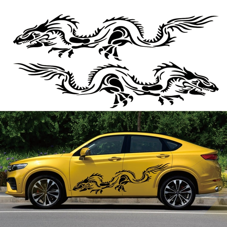 2 PCS/Set D-418 Dragon Totem Tribe Pattern Car Modified Decorative Sticker(Yellow) - Decorative Sticker by PMC TechLife | Online Shopping South Africa | PMC TechLife | Buy Now Pay Later Mobicred