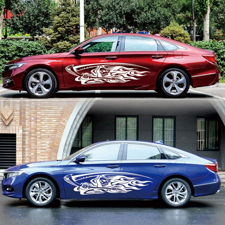 2 PCS/Set D-435 Grim Reaper Pattern Car Modified Decorative Sticker(White) - Decorative Sticker by PMC TechLife | Online Shopping South Africa | PMC TechLife | Buy Now Pay Later Mobicred