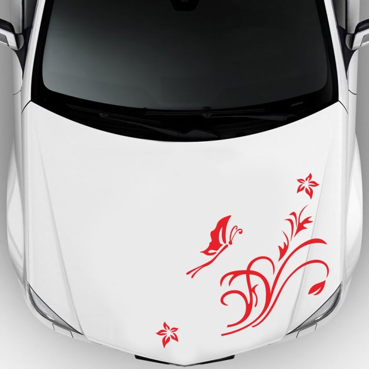 D-462 Butterfly Loves Flowers Pattern Car Modified Decorative Sticker(Red) - Decorative Sticker by PMC Jewellery | Online Shopping South Africa | PMC Jewellery | Buy Now Pay Later Mobicred