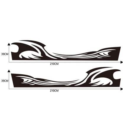2 PCS/Set D-467 Waves Pattern Car Modified Decorative Sticker(Black) - Decorative Sticker by PMC Jewellery | Online Shopping South Africa | PMC Jewellery | Buy Now Pay Later Mobicred