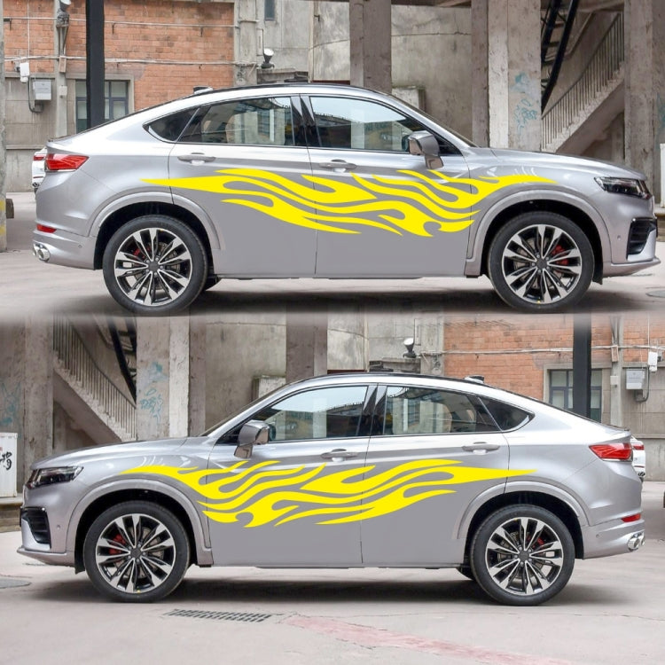 2 PCS/Set D-476 Fire Element Pattern Car Modified Decorative Sticker(Yellow) - Decorative Sticker by PMC TechLife | Online Shopping South Africa | PMC TechLife | Buy Now Pay Later Mobicred