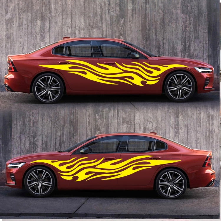 2 PCS/Set D-476 Fire Element Pattern Car Modified Decorative Sticker(Yellow) - Decorative Sticker by PMC TechLife | Online Shopping South Africa | PMC TechLife | Buy Now Pay Later Mobicred