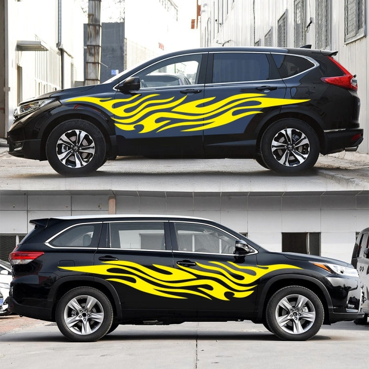 2 PCS/Set D-476 Fire Element Pattern Car Modified Decorative Sticker(Yellow) - Decorative Sticker by PMC TechLife | Online Shopping South Africa | PMC TechLife | Buy Now Pay Later Mobicred