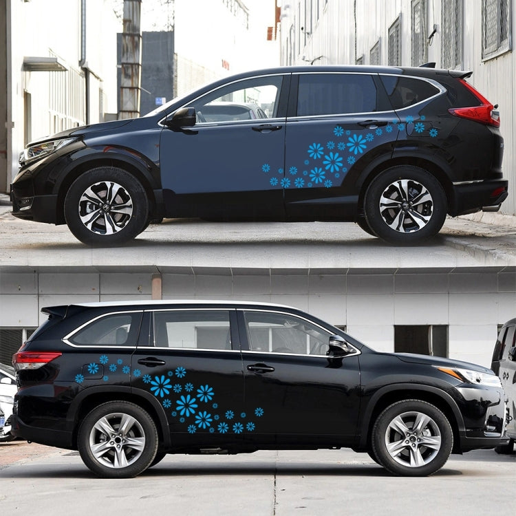 2 PCS/Set D-483 Flower Pattern Car Modified Decorative Sticker(Blue) - Decorative Sticker by PMC TechLife | Online Shopping South Africa | PMC TechLife | Buy Now Pay Later Mobicred