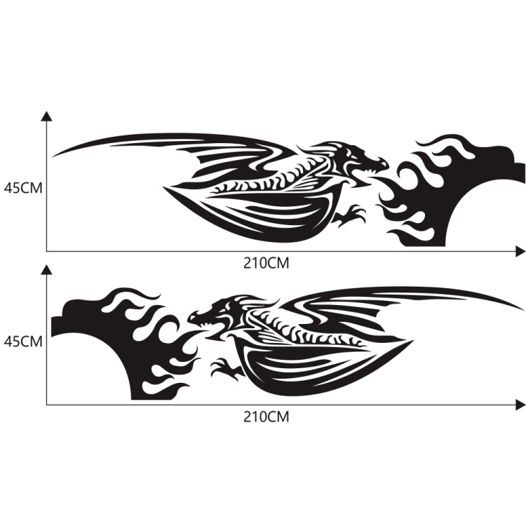 2 PCS/Set D-489 Fire-breathing Dragon Pattern Car Modified Decorative Sticker(Black) - Decorative Sticker by PMC Jewellery | Online Shopping South Africa | PMC Jewellery | Buy Now Pay Later Mobicred