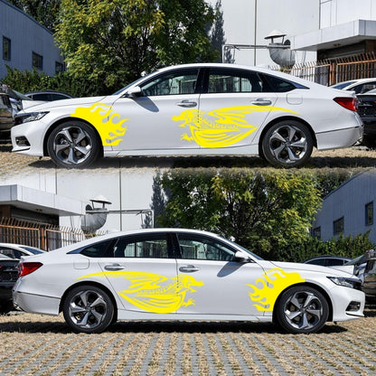 2 PCS/Set D-489 Fire-breathing Dragon Pattern Car Modified Decorative Sticker(Yellow) - Decorative Sticker by PMC Jewellery | Online Shopping South Africa | PMC Jewellery | Buy Now Pay Later Mobicred