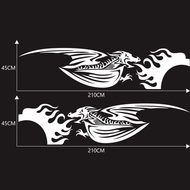 2 PCS/Set D-489 Fire-breathing Dragon Pattern Car Modified Decorative Sticker(White) - Decorative Sticker by PMC Jewellery | Online Shopping South Africa | PMC Jewellery | Buy Now Pay Later Mobicred