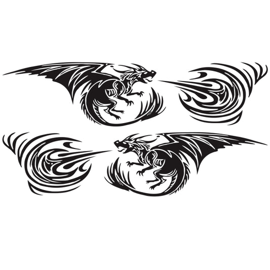 2 PCS/Set D-498 Pterosaur Spitfire Pattern Car Modified Decorative Sticker(Black) - Decorative Sticker by PMC Jewellery | Online Shopping South Africa | PMC Jewellery | Buy Now Pay Later Mobicred