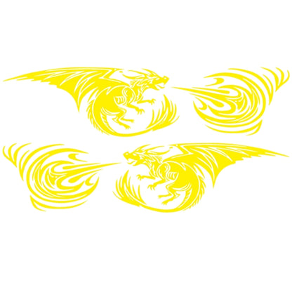 2 PCS/Set D-498 Pterosaur Spitfire Pattern Car Modified Decorative Sticker(Yellow) - Decorative Sticker by PMC Jewellery | Online Shopping South Africa | PMC Jewellery | Buy Now Pay Later Mobicred